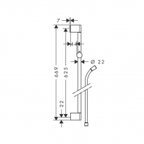 Set de dus Hansgrohe, Crometta Vario Unica, cu bara de 65 cm, 2 jeturi